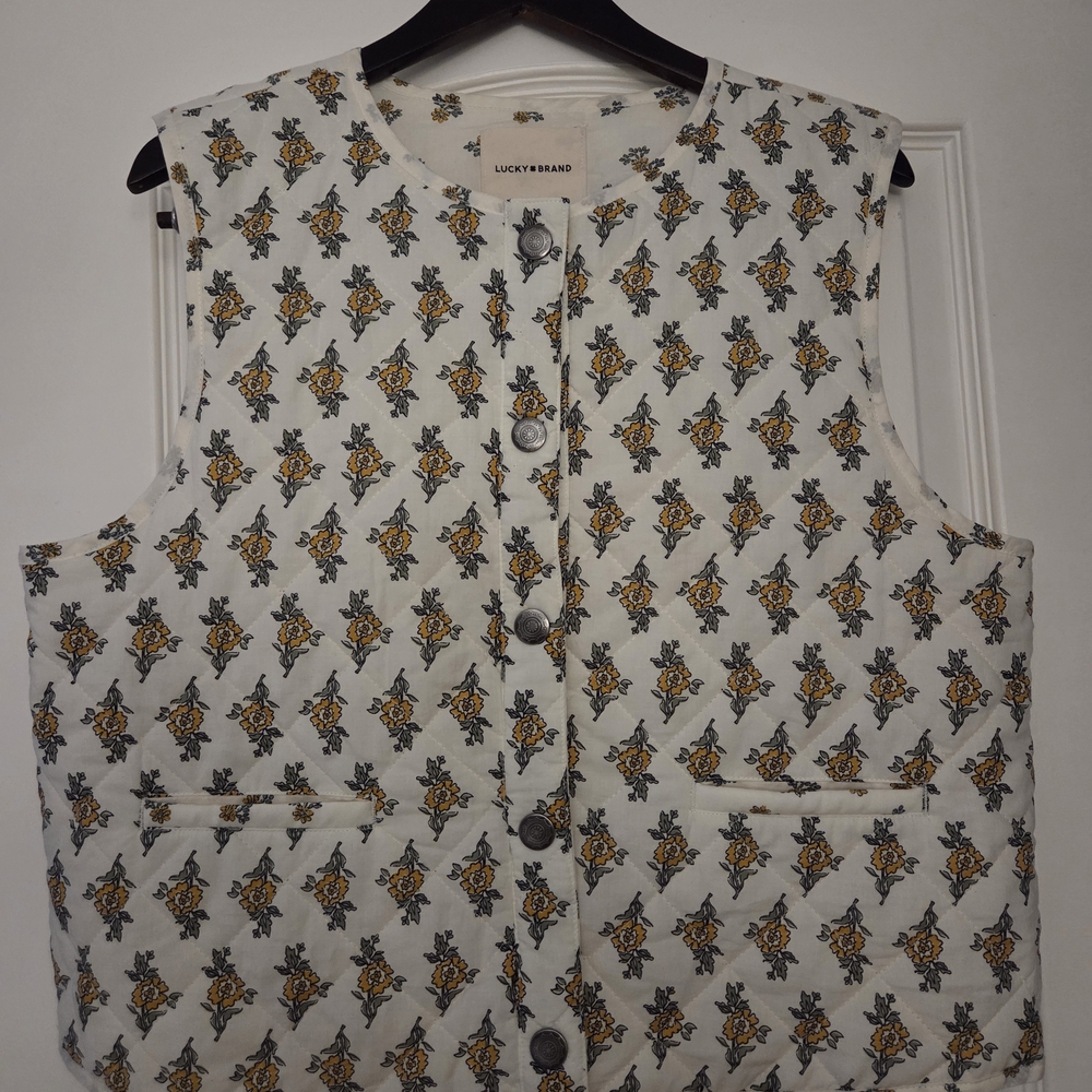 Lucky Brand Floral Patterned Vest